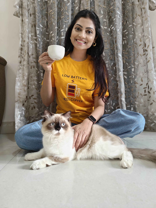 Low Battery, Need Coffee Unisex T-Shirt | Kalamaya