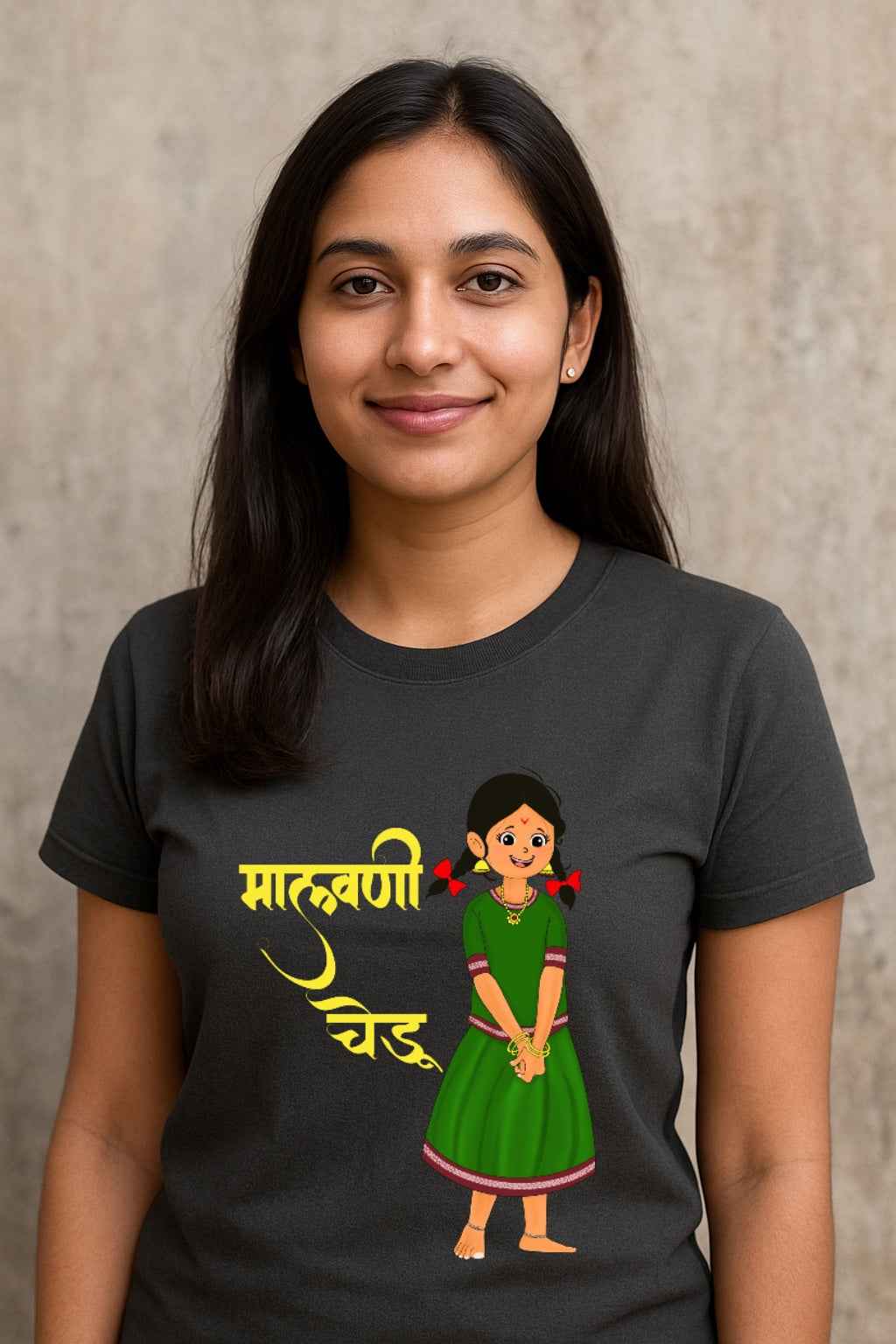 Malvani Chedu | Women’s Comfort-Fit T-Shirt – Bold Marathi Phrase Graphic Tee