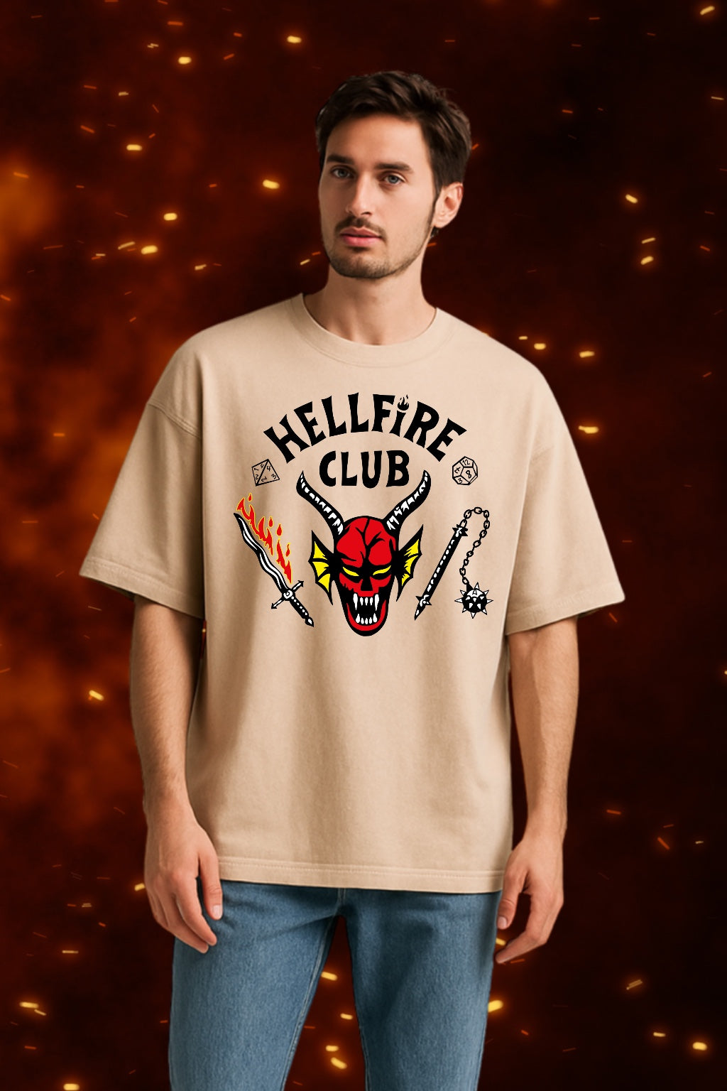 Hellfire Club Stranger Things Oversized T-Shirt | Premium Cotton Fan Tee