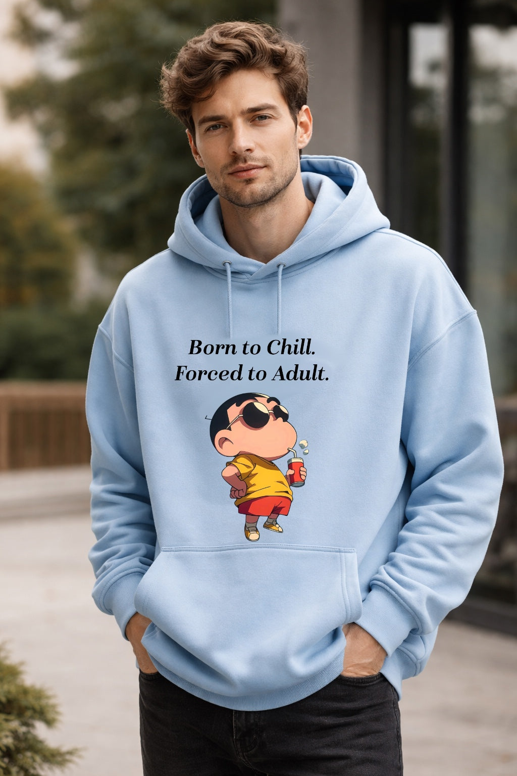 Born to Chill Forced to Adult Oversized Unisex Premium Winter Hoodie