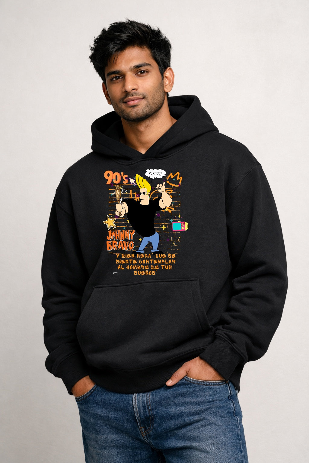 Johnny Bravo Perfect – Unisex Oversized Hoodie | Cartoon Streetwear Winter Hoodie