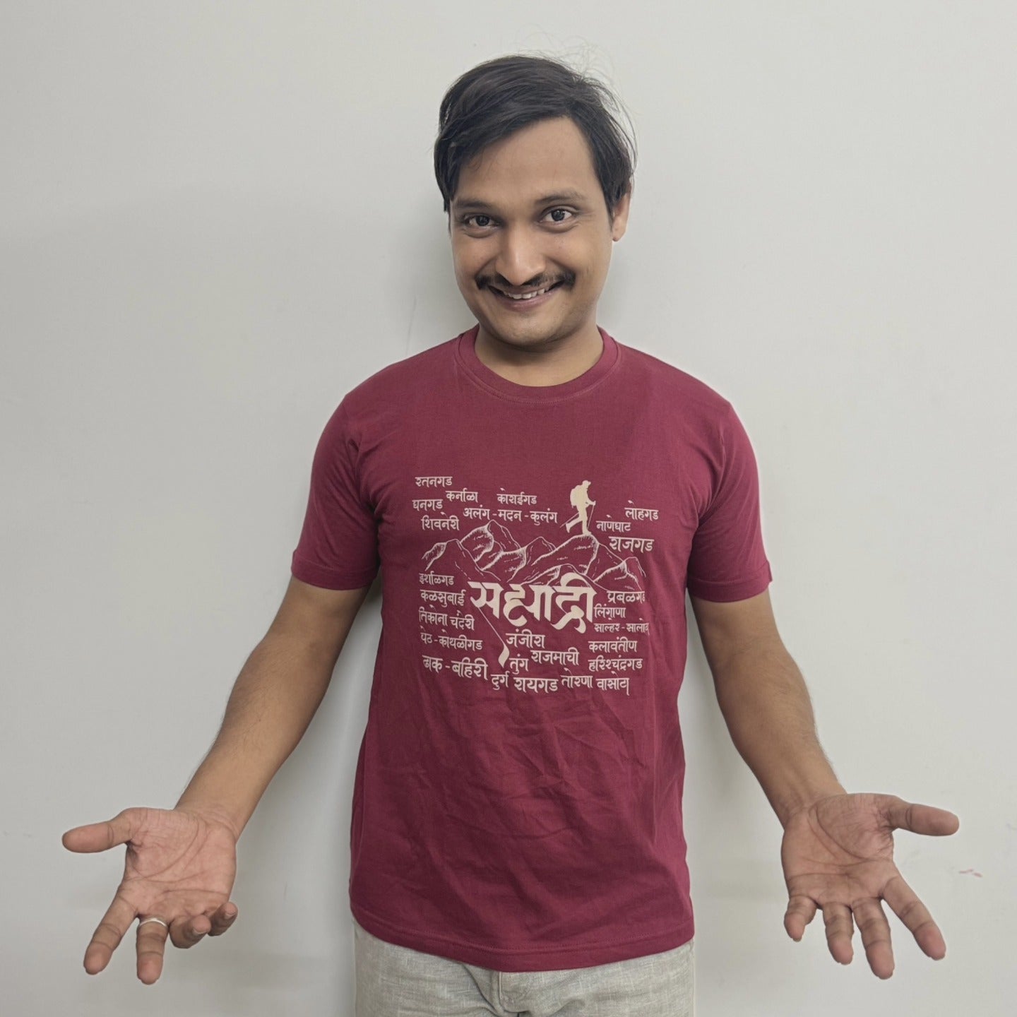 Sahyadri Trekking Marathi T-Shirt | Regular Fit | 100% Cotton | Fort Lovers Tee