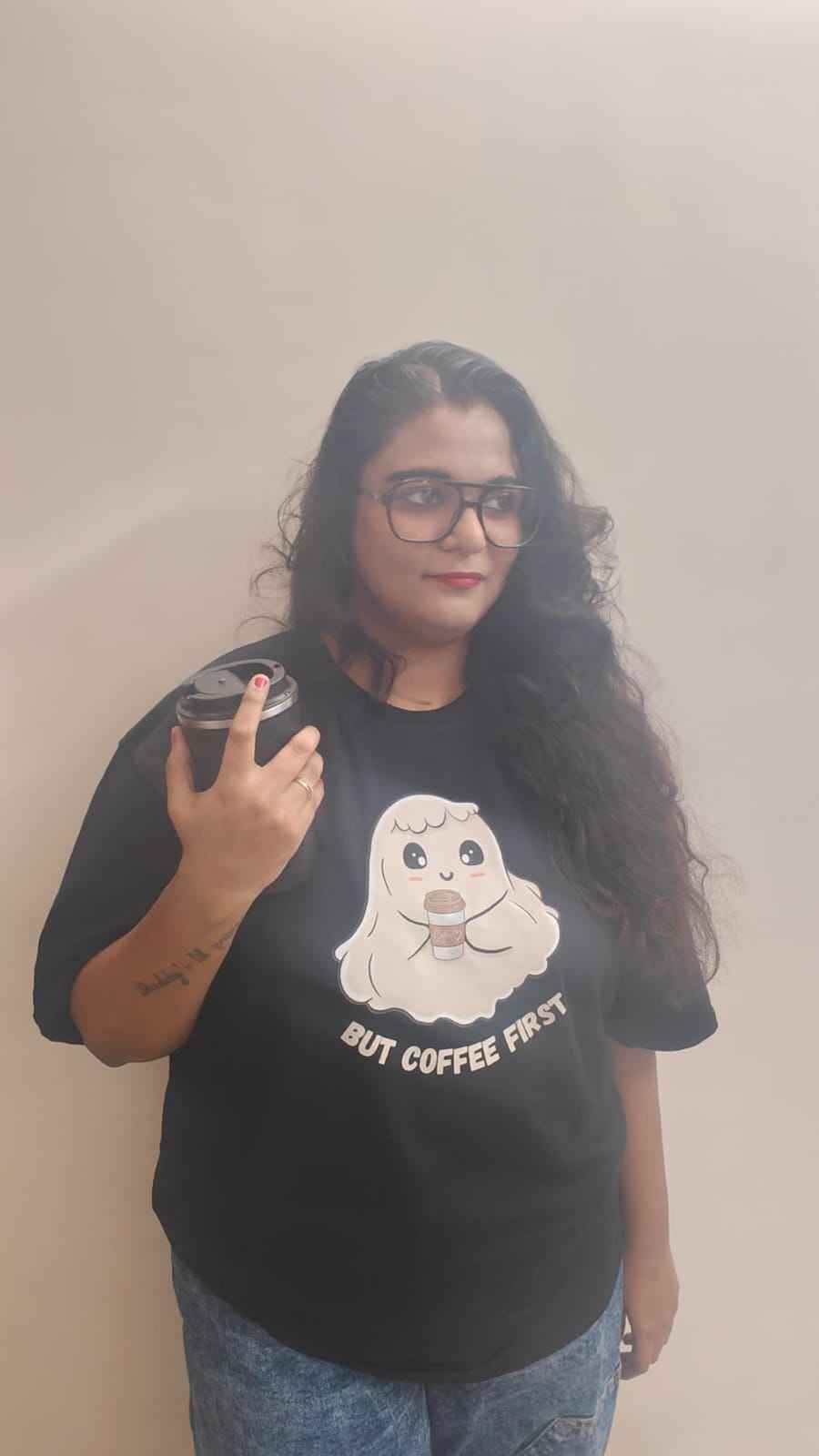 But Coffee First | Women’s Oversized T-Shirt – Coffee Lover Graphic Tee