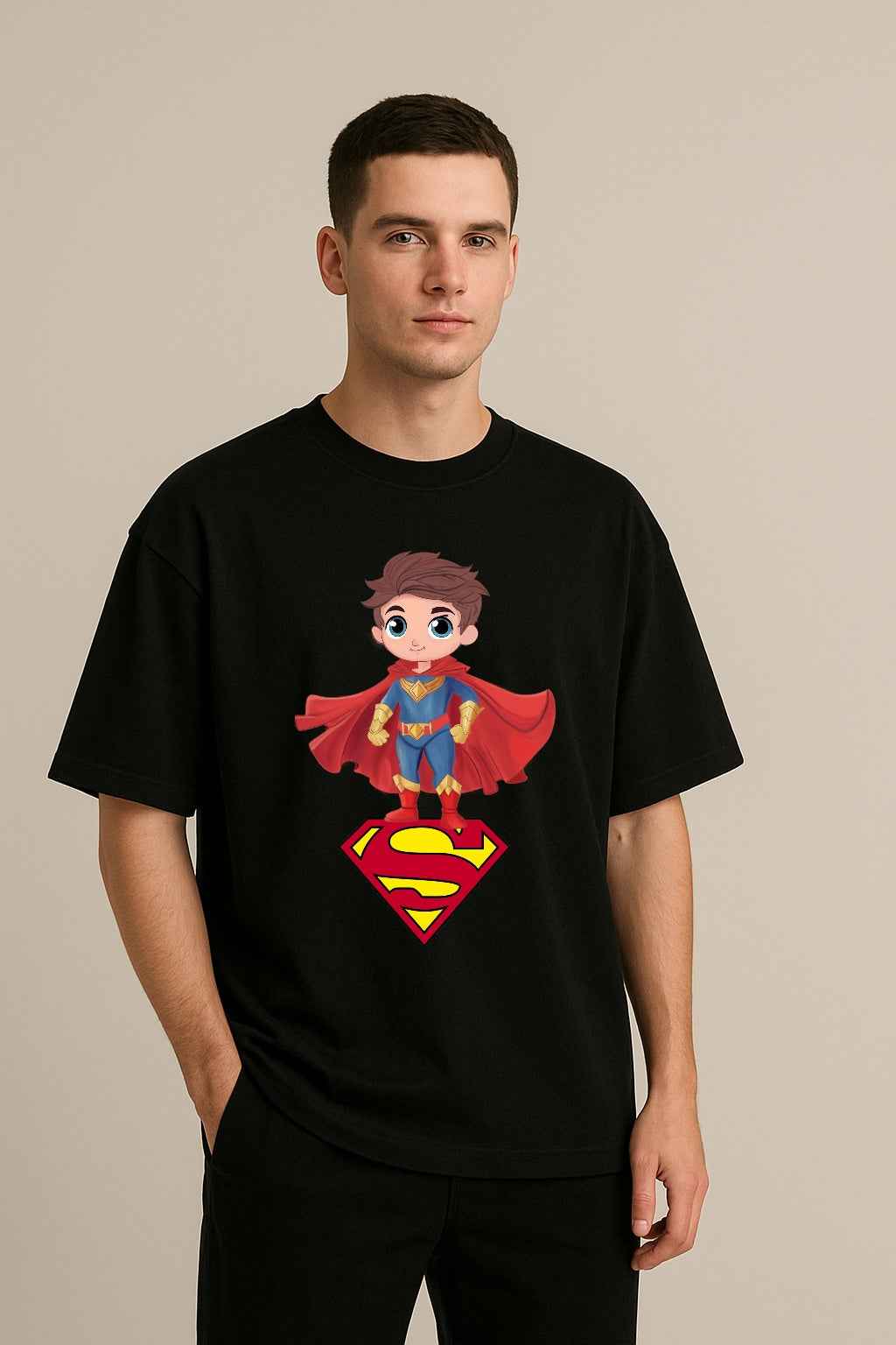 Superman |  Men’s Oversized T-Shirt – Superhero Graphic Tee