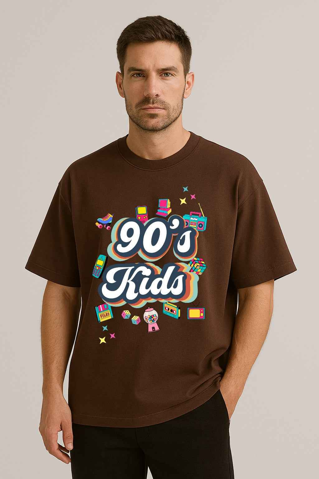 90’s Kids | Unisex Oversized T-Shirt – Retro 90s Icons Graphic Tee