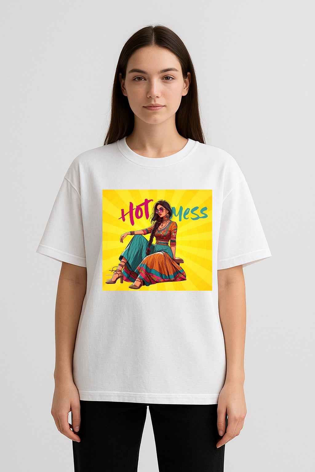 Hot Mess | Women’s Oversized T-Shirt – Quirky Graphic Women Tee