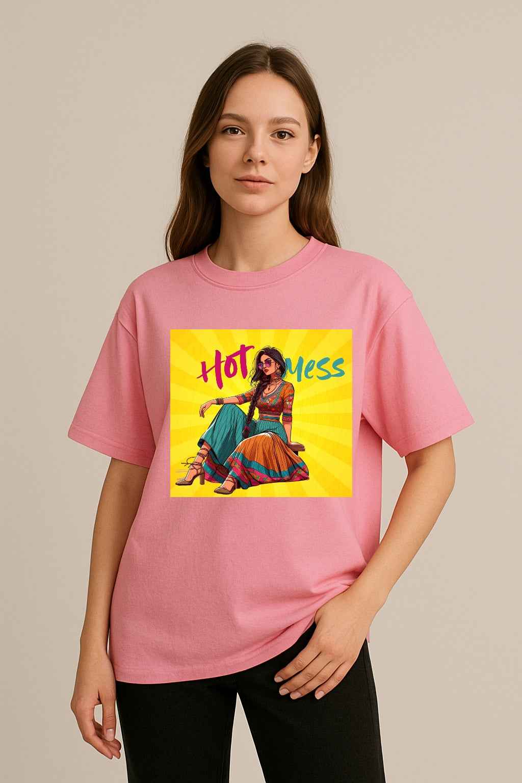 Hot Mess | Women’s Oversized T-Shirt – Quirky Graphic Women Tee