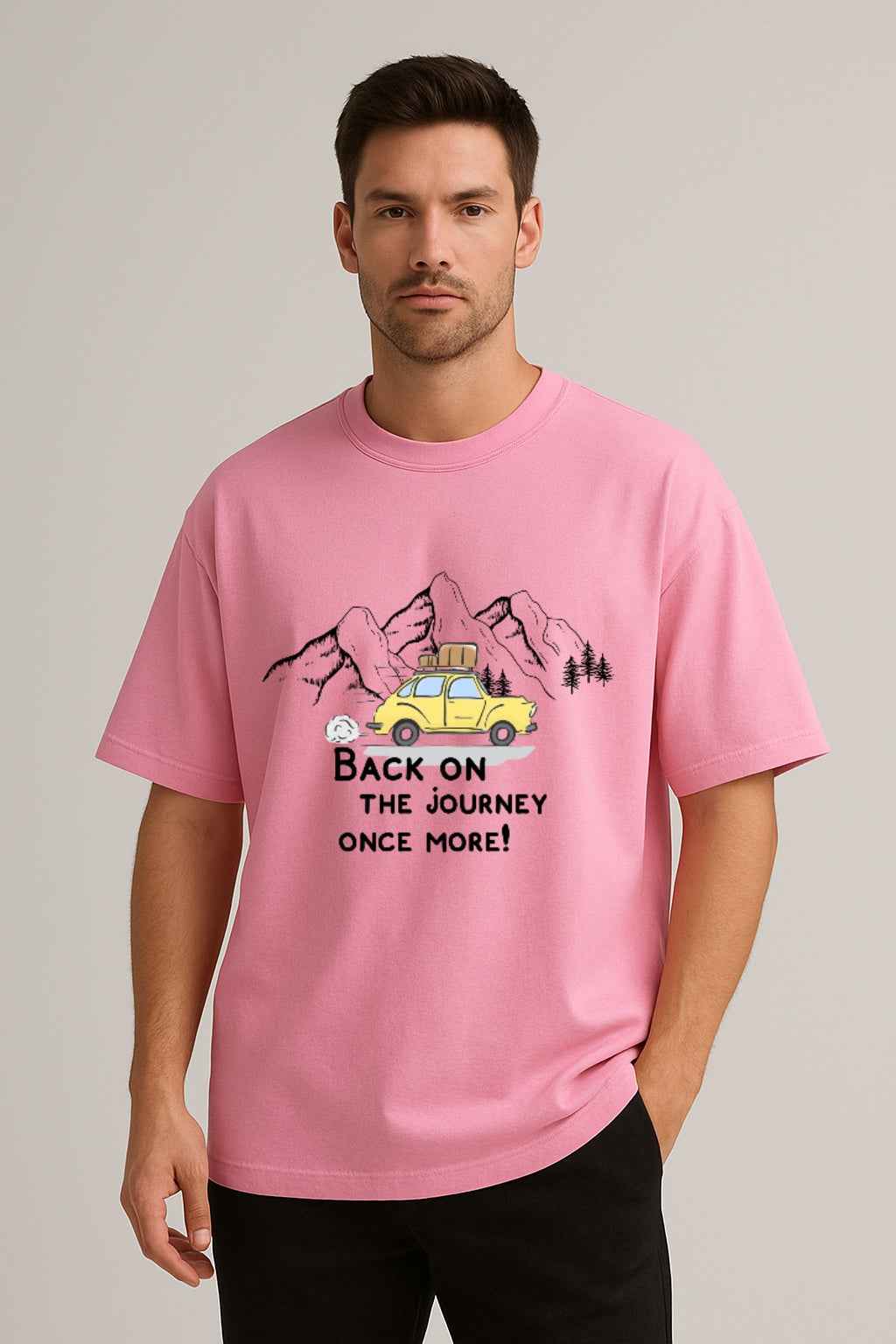Back On The Journey Once More | Unisex Oversized T-Shirt – Travel & Adventure Graphic Tee