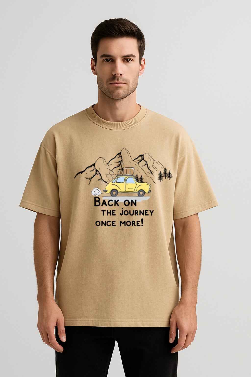 Back On The Journey Once More | Unisex Oversized T-Shirt – Travel & Adventure Graphic Tee