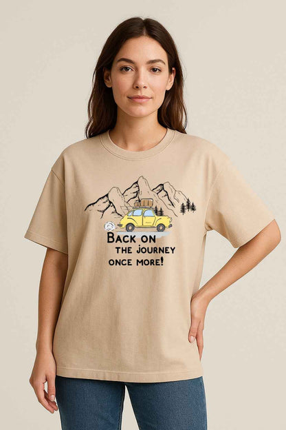 Back On The Journey Once More | Unisex Oversized T-Shirt – Travel & Adventure Graphic Tee