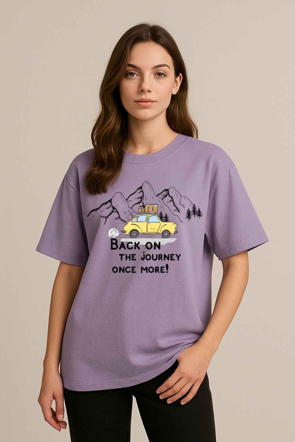Back On The Journey Once More | Unisex Oversized T-Shirt – Travel & Adventure Graphic Tee