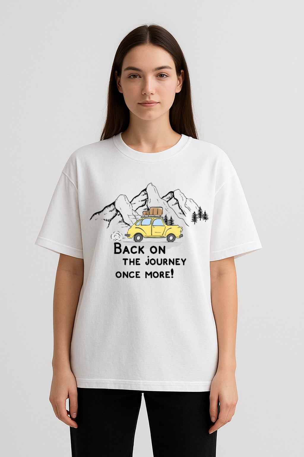 Back On The Journey Once More | Unisex Oversized T-Shirt – Travel & Adventure Graphic Tee