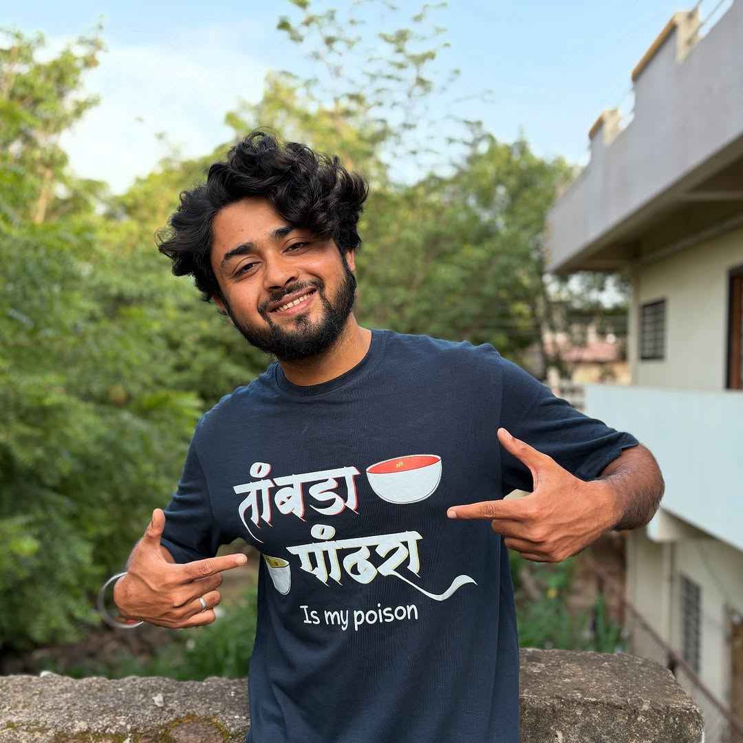 Taambda Pandhra Is My Poison | Unisex Regular Fit Marathi T-Shirt