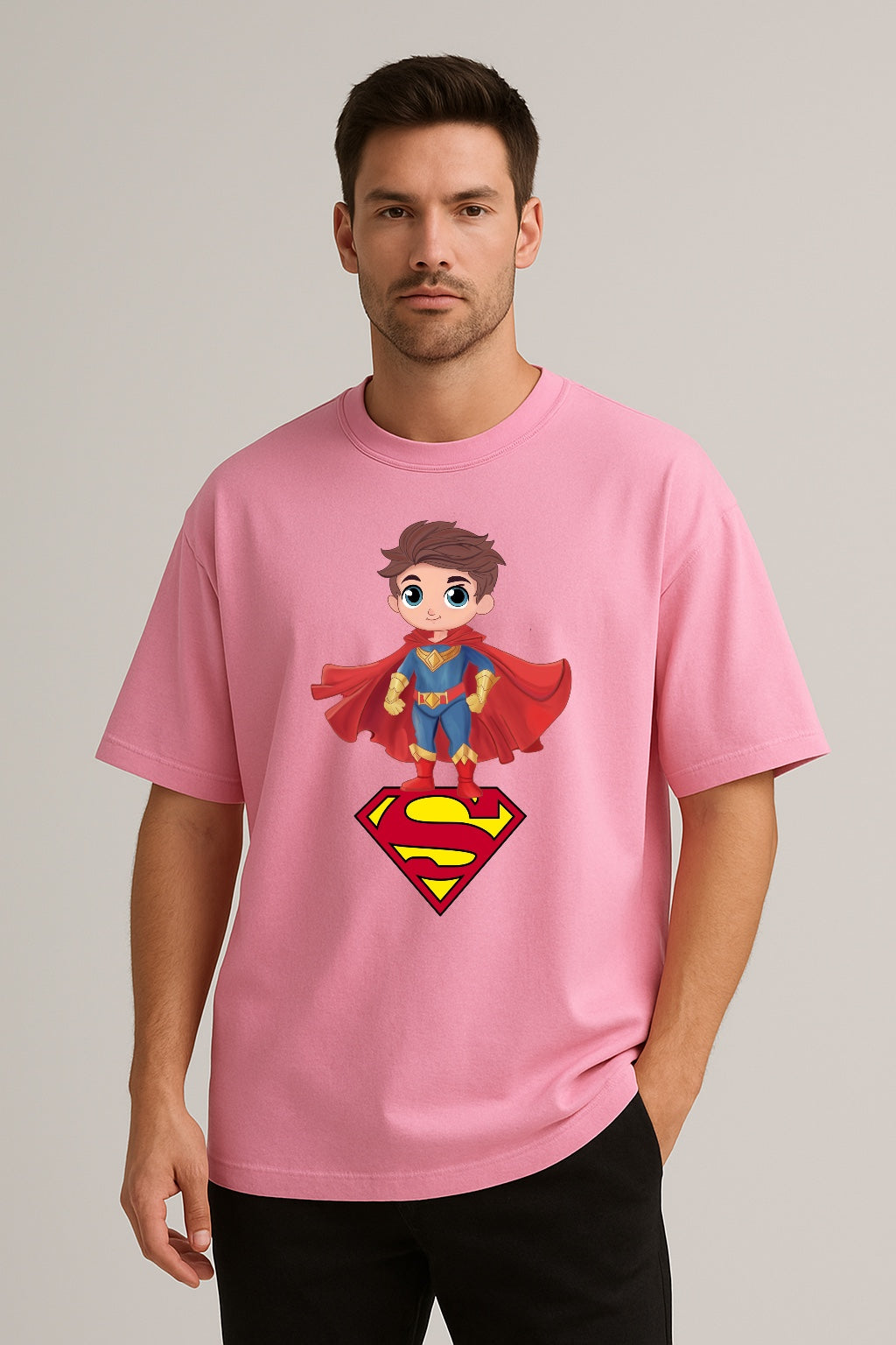 Superman |  Men’s Oversized T-Shirt – Superhero Graphic Tee