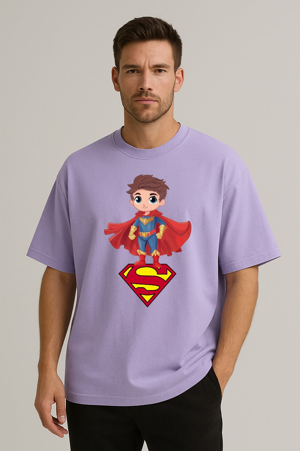 Superman |  Men’s Oversized T-Shirt – Superhero Graphic Tee