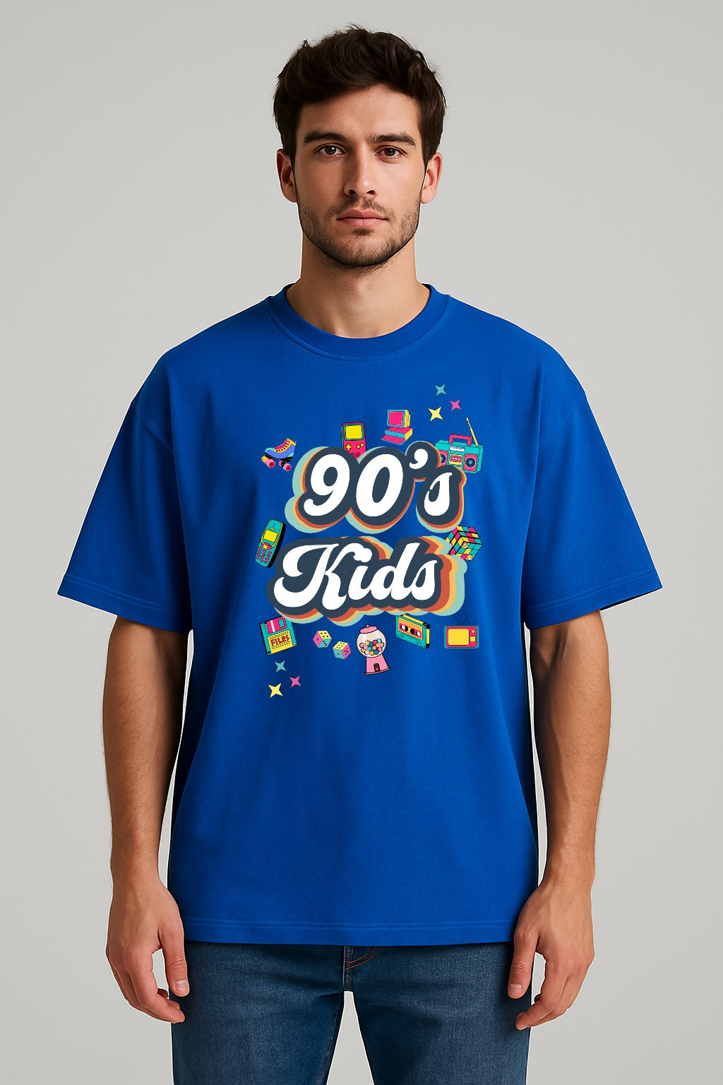 90’s Kids | Unisex Oversized T-Shirt – Retro 90s Icons Graphic Tee
