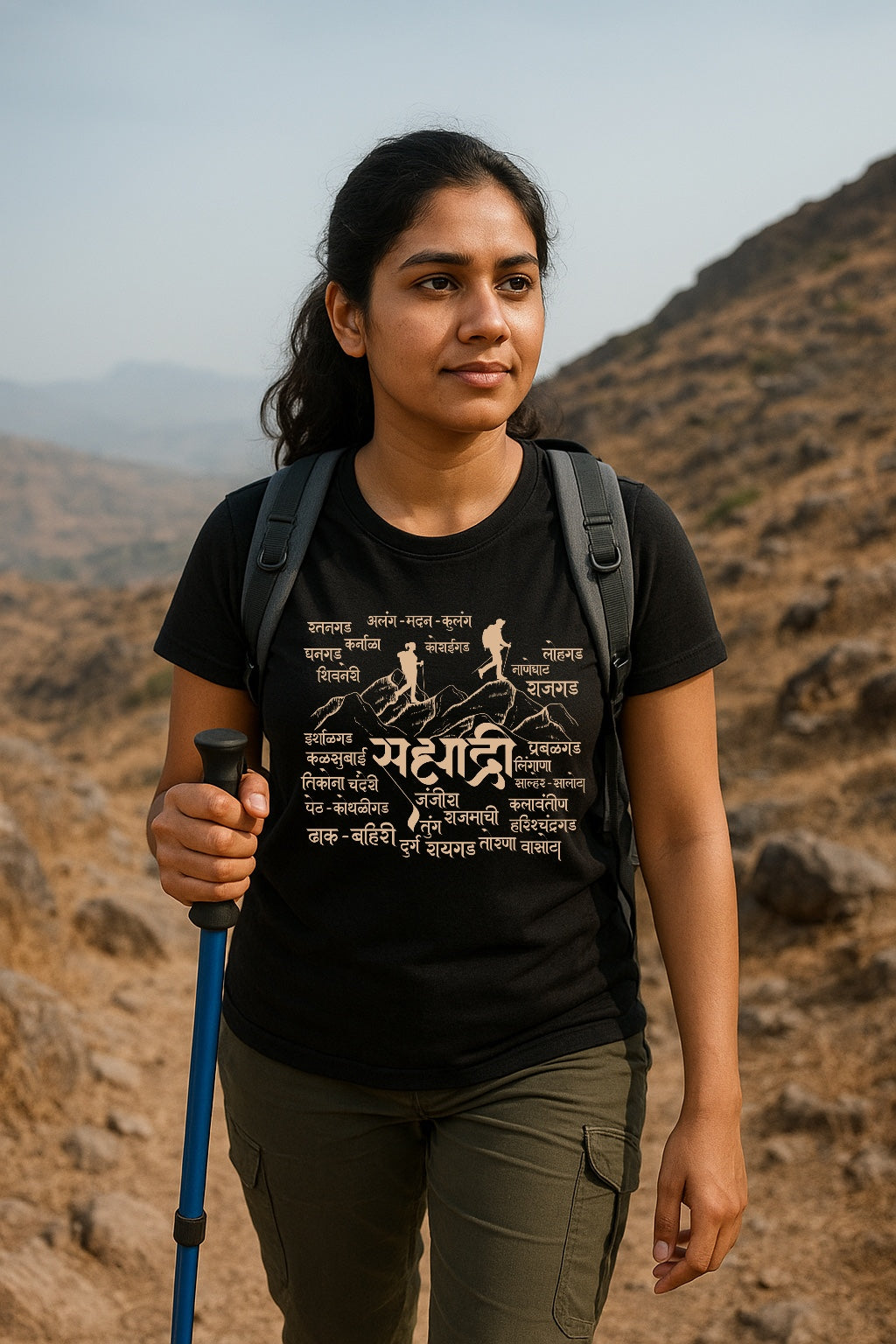 Sahyadri Trekking Marathi T-Shirt | Regular Fit | 100% Cotton | Fort Lovers Tee