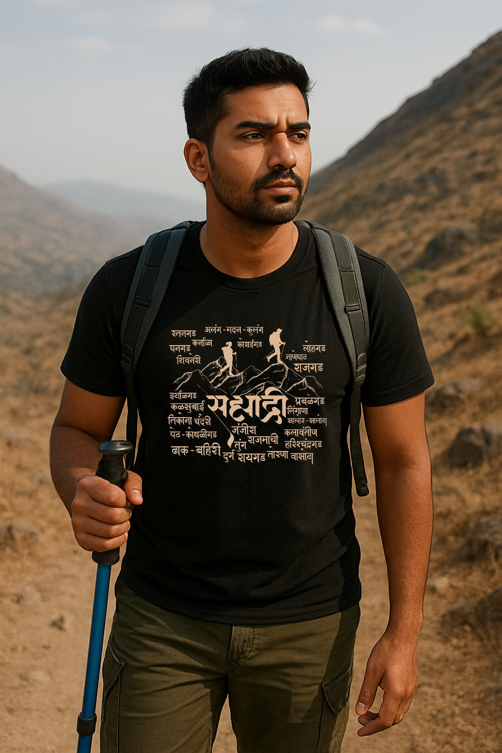 Sahyadri Trekking Marathi T-Shirt | Regular Fit | 100% Cotton | Fort Lovers Tee