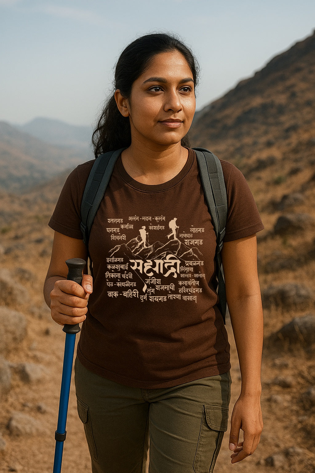 Sahyadri Trekking Marathi T-Shirt | Regular Fit | 100% Cotton | Fort Lovers Tee