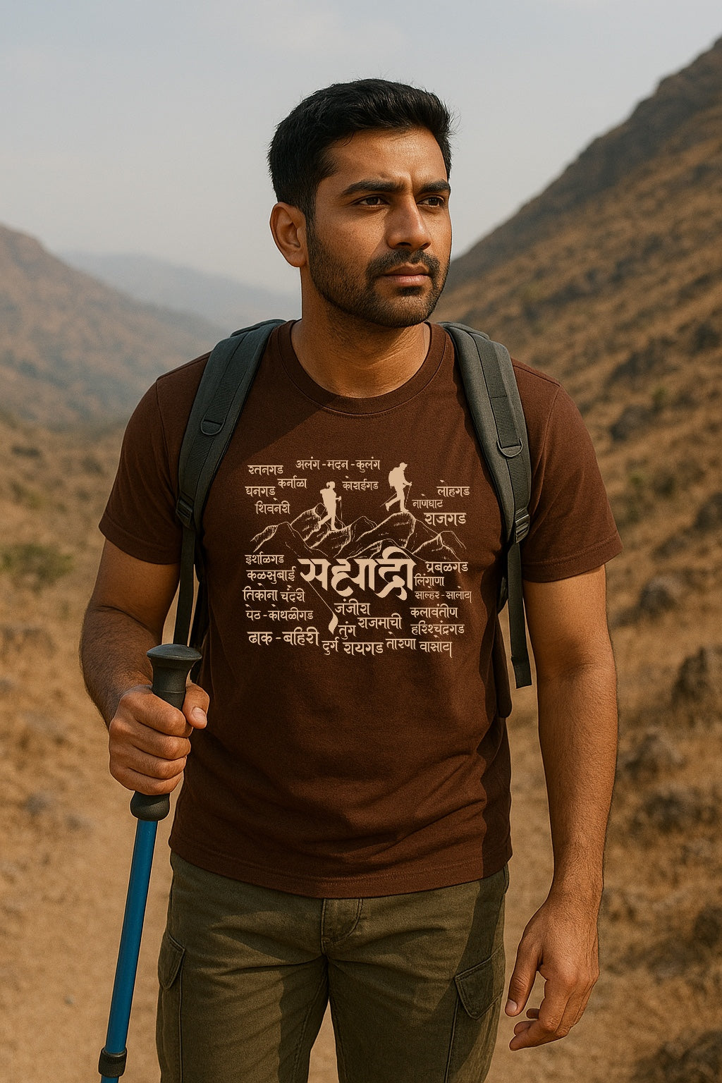 Sahyadri Trekking Marathi T-Shirt | Regular Fit | 100% Cotton | Fort Lovers Tee