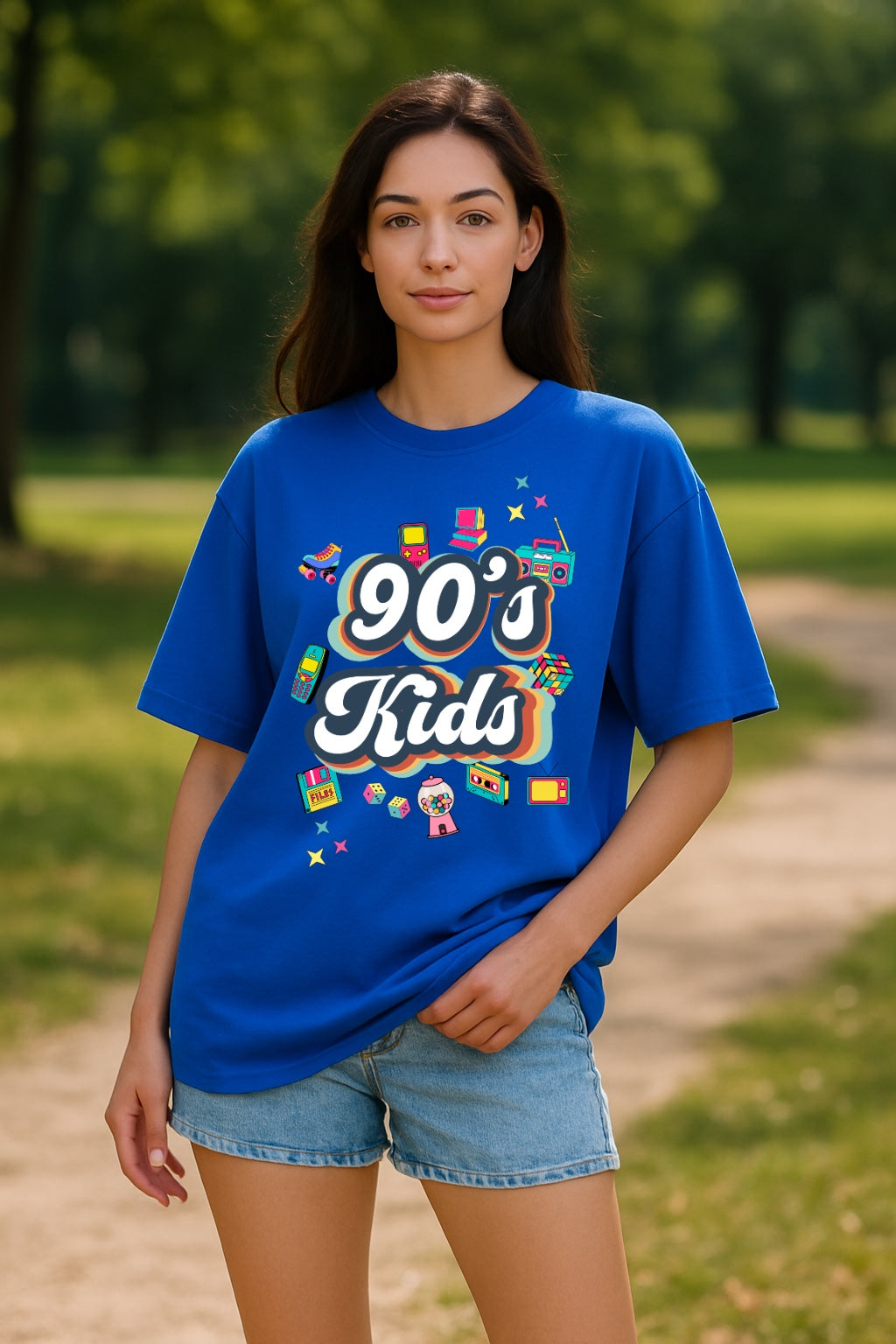 90’s Kids | Unisex Oversized T-Shirt – Retro 90s Icons Graphic Tee