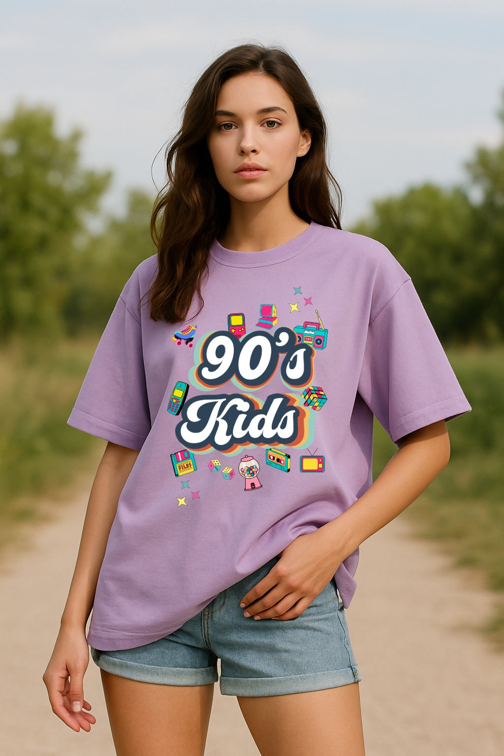 90’s Kids | Unisex Oversized T-Shirt – Retro 90s Icons Graphic Tee