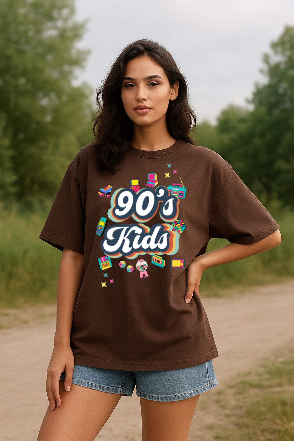 90’s Kids | Unisex Oversized T-Shirt – Retro 90s Icons Graphic Tee