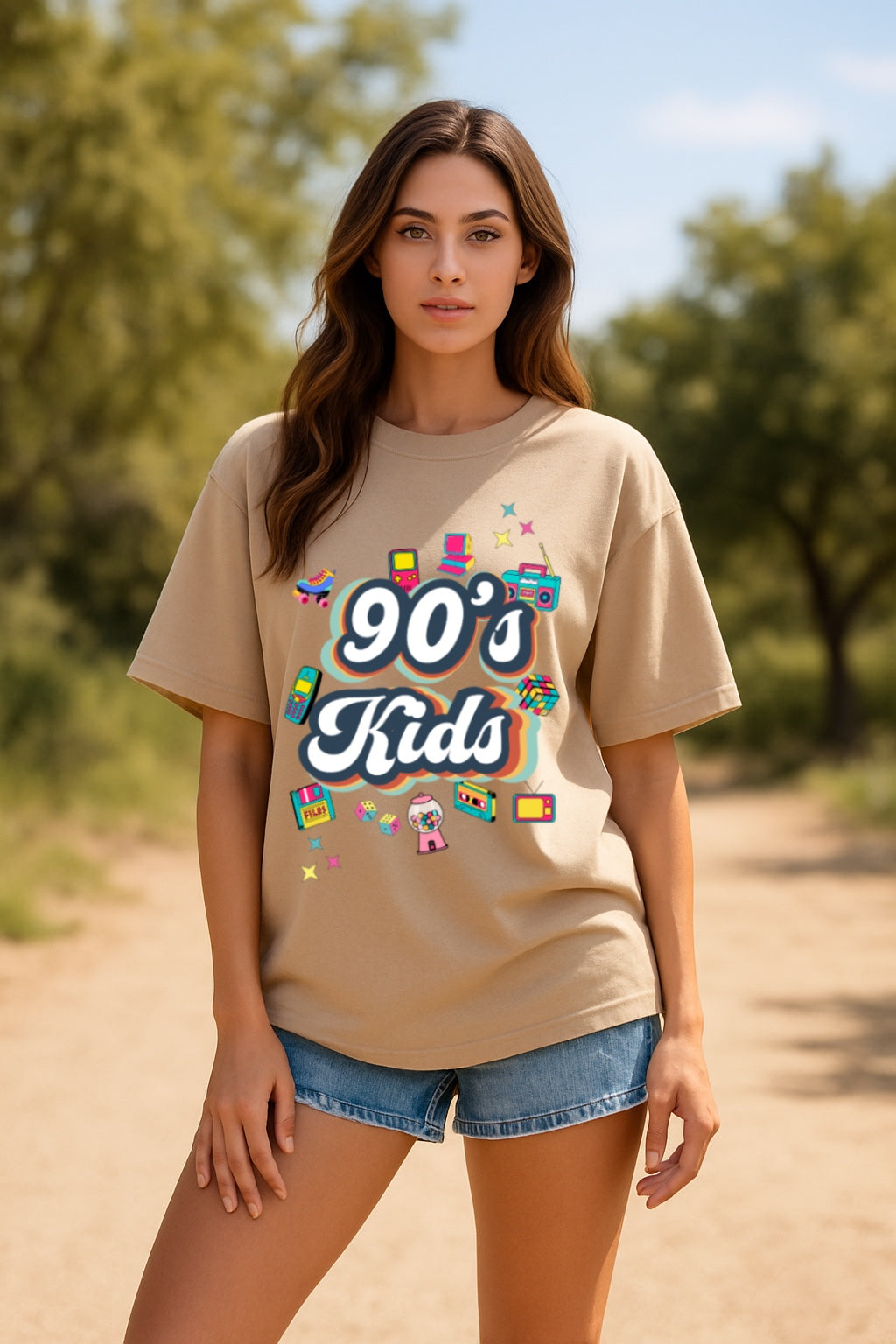90’s Kids | Unisex Oversized T-Shirt – Retro 90s Icons Graphic Tee