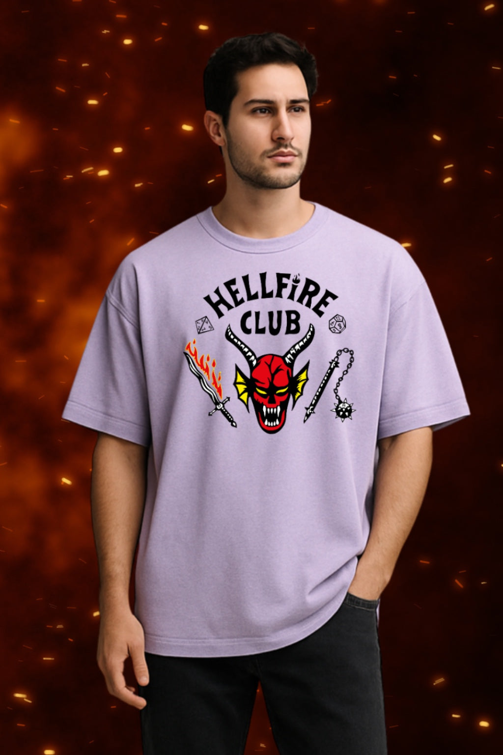 Hellfire Club Stranger Things Oversized T-Shirt | Premium Cotton Fan Tee