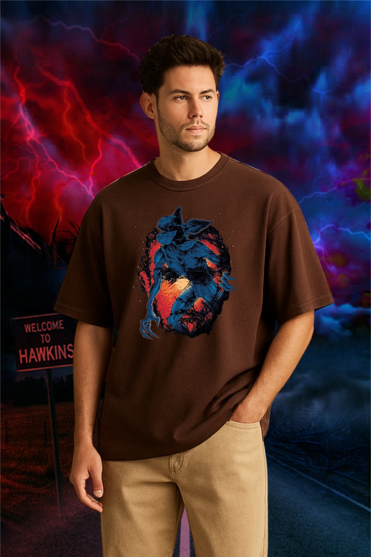 Demogorgon Oversized T-Shirt for Men & Women | Strange Things Premium Cotton Graphic Tee