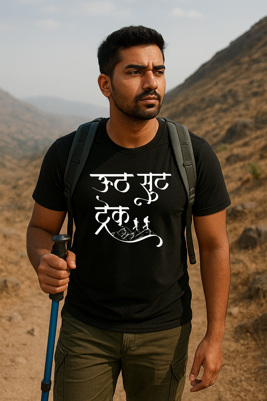 Uth Sut Trek Marathi Unisex Graphic T-Shirt | Cotton Trekking Quote Tee for Travel Lovers