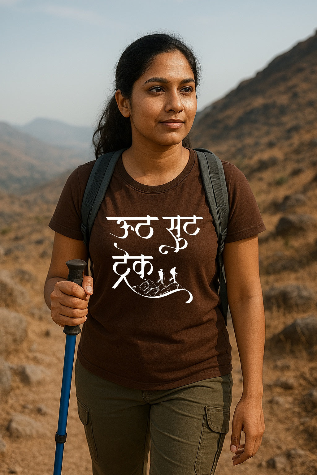 Uth Sut Trek Marathi Unisex Graphic T-Shirt | Cotton Trekking Quote Tee for Travel Lovers