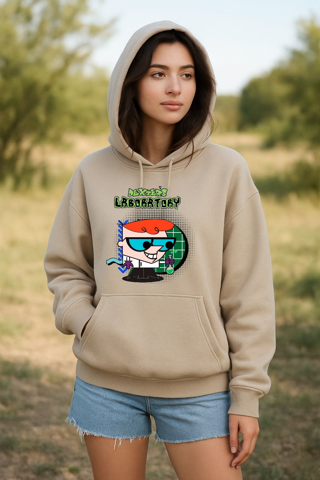 Dexter’s Laboratory 90s Cartoon Hoodie – Retro Scientist Graphic Oversized Hoodie