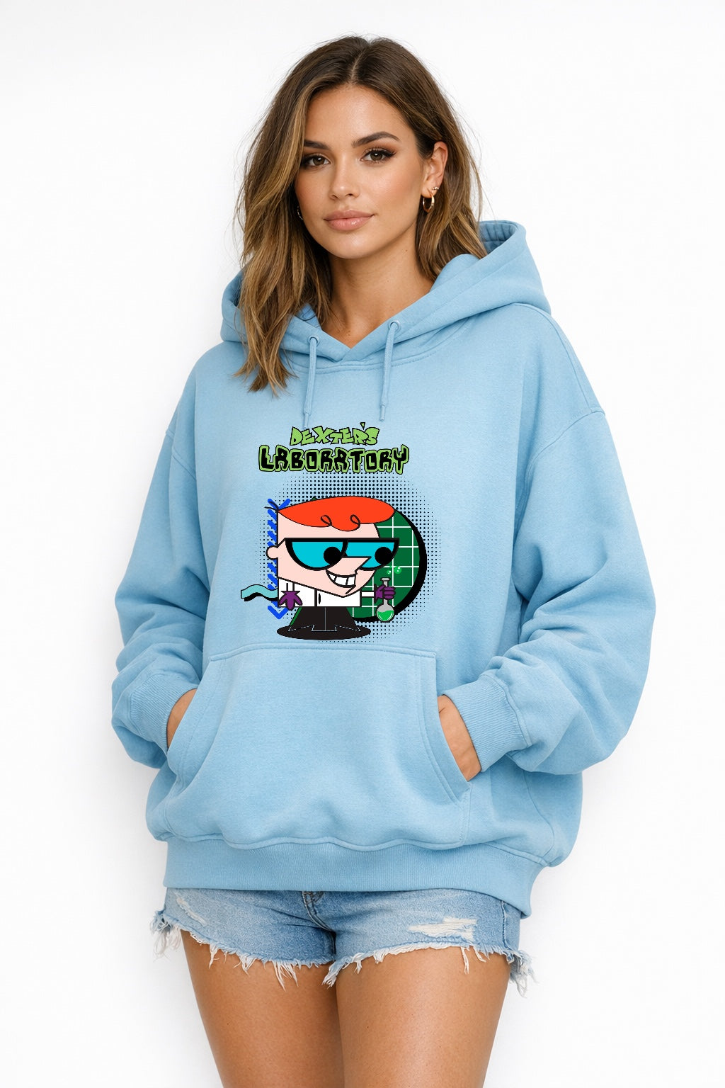Dexter’s Laboratory 90s Cartoon Hoodie – Retro Scientist Graphic Oversized Hoodie