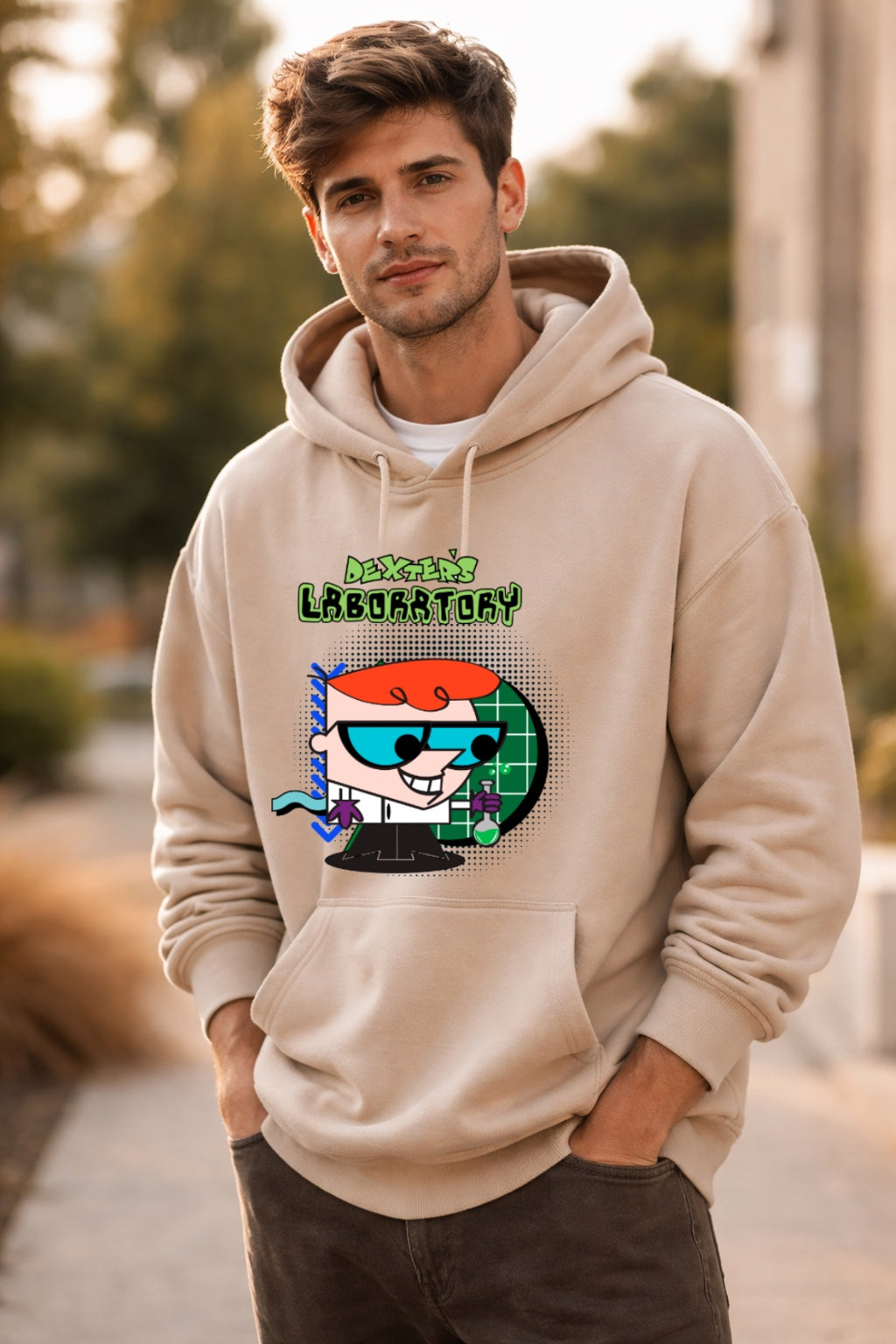 Dexter’s Laboratory 90s Cartoon Hoodie – Retro Scientist Graphic Oversized Hoodie
