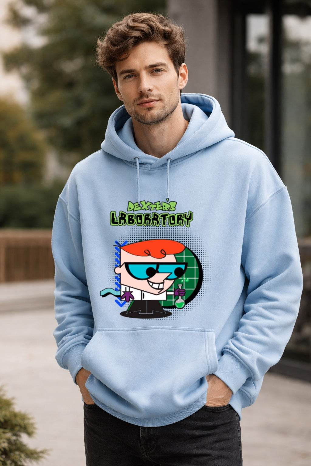 Dexter’s Laboratory 90s Cartoon Hoodie – Retro Scientist Graphic Oversized Hoodie