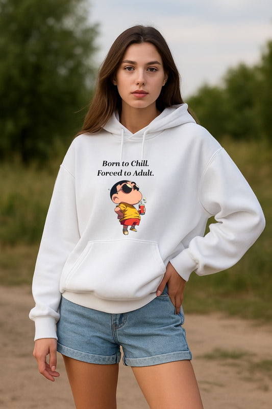 Born to Chill Forced to Adult Oversized Unisex Premium Winter Hoodie